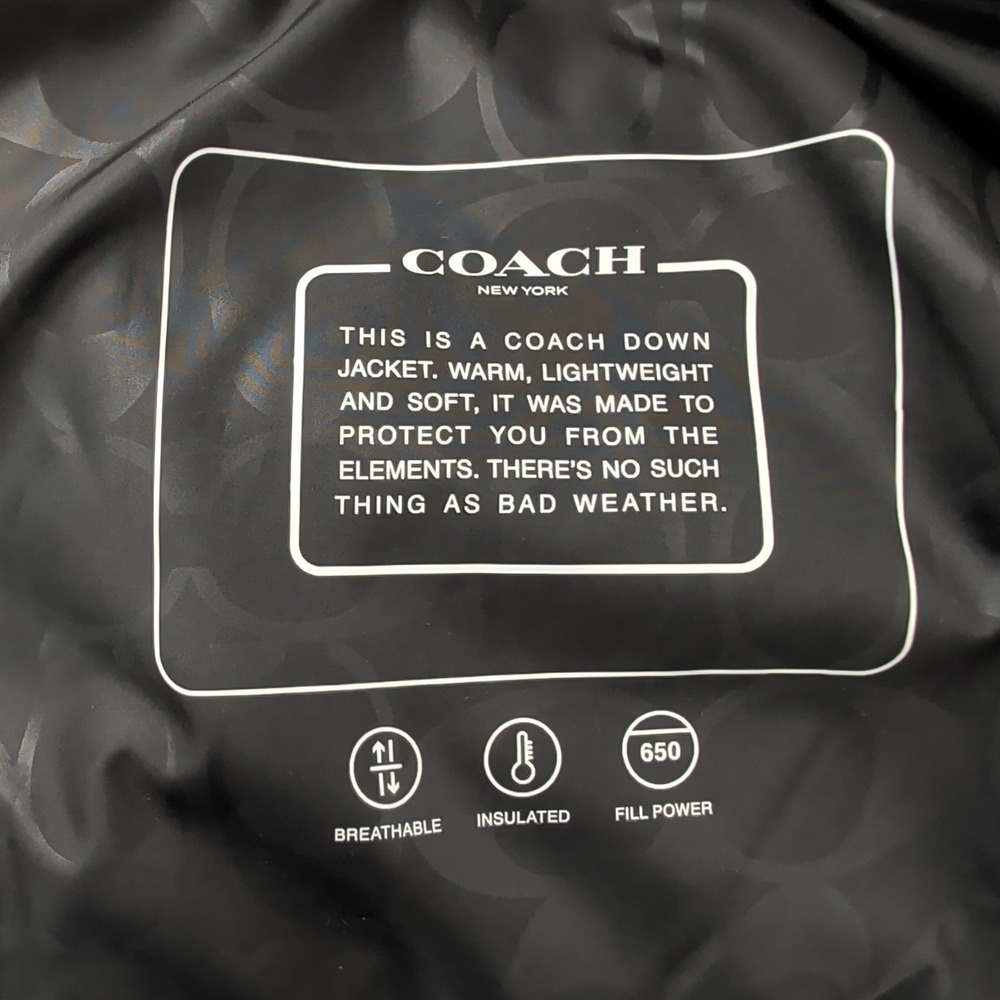 Coach Mens Signature Colorblock Down Vest Black Grey Puffer CG626 XL New - Picture 6 of 14